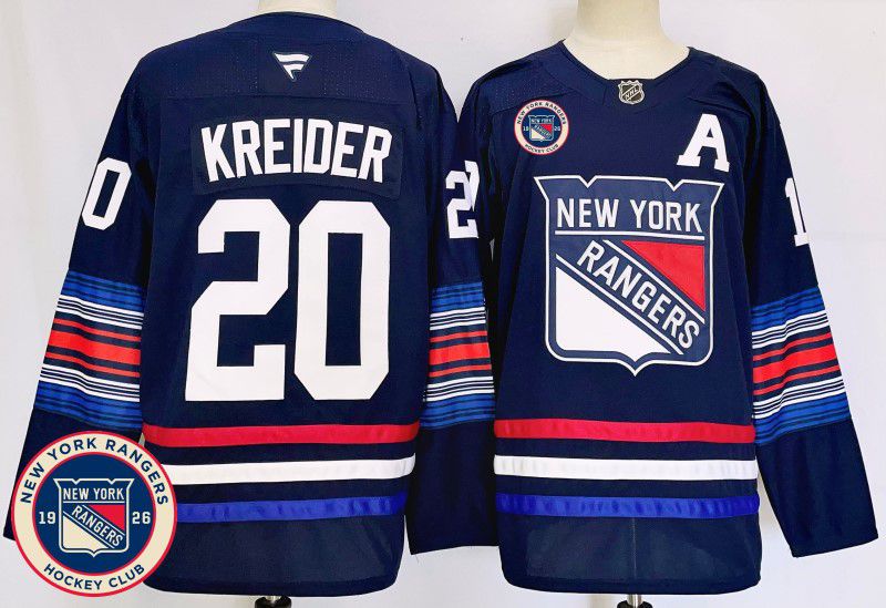 Men New York Rangers #20 Kreider Blue Fanatics 2025 NHL Jersey style 4